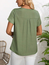 EMERY ROSE Solid Button Front Blouse For Summer